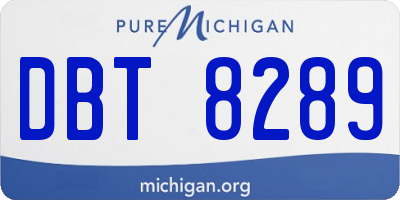 MI license plate DBT8289