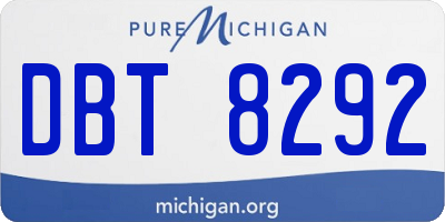 MI license plate DBT8292