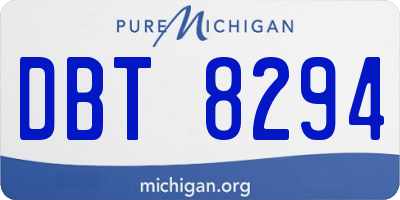 MI license plate DBT8294