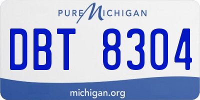 MI license plate DBT8304