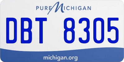 MI license plate DBT8305