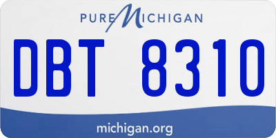 MI license plate DBT8310