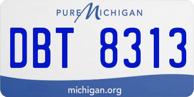 MI license plate DBT8313