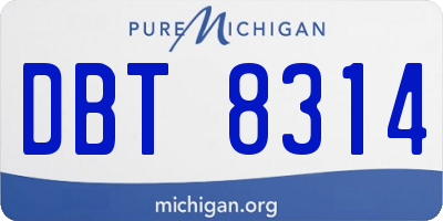 MI license plate DBT8314