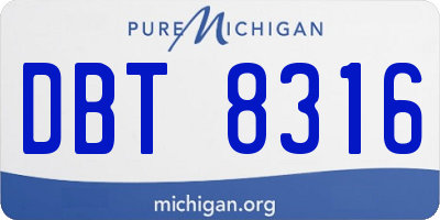 MI license plate DBT8316