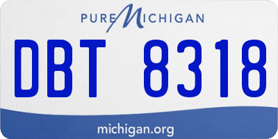 MI license plate DBT8318