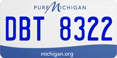 MI license plate DBT8322