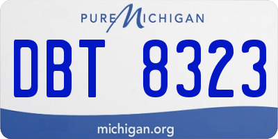 MI license plate DBT8323