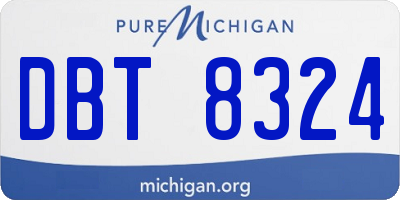 MI license plate DBT8324