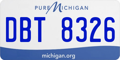 MI license plate DBT8326