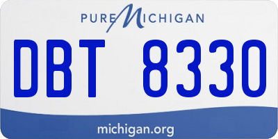 MI license plate DBT8330