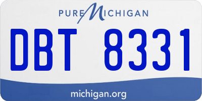 MI license plate DBT8331