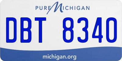 MI license plate DBT8340