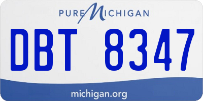 MI license plate DBT8347