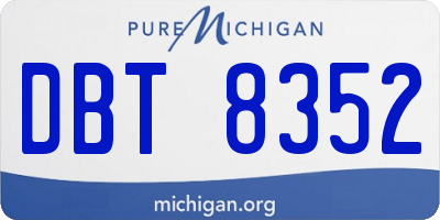 MI license plate DBT8352