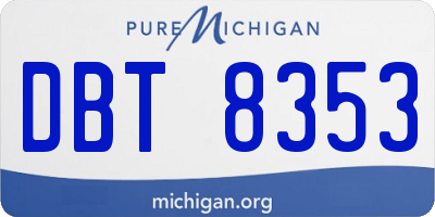 MI license plate DBT8353