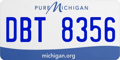 MI license plate DBT8356