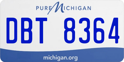 MI license plate DBT8364