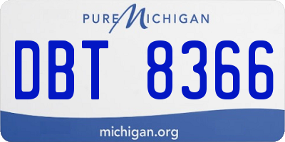 MI license plate DBT8366