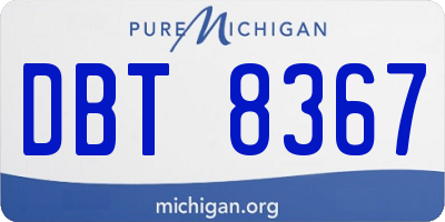 MI license plate DBT8367