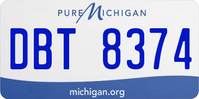 MI license plate DBT8374