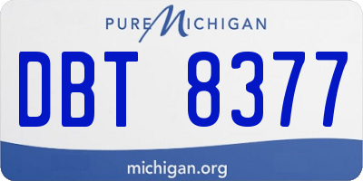 MI license plate DBT8377