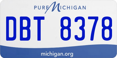 MI license plate DBT8378