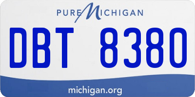 MI license plate DBT8380