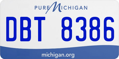 MI license plate DBT8386