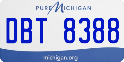 MI license plate DBT8388