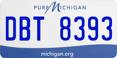 MI license plate DBT8393