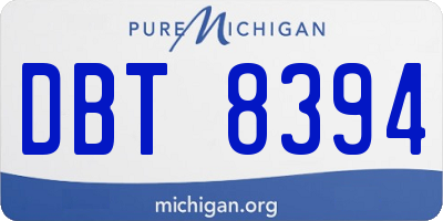MI license plate DBT8394