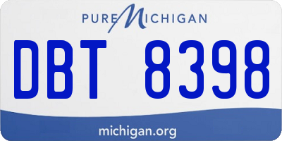 MI license plate DBT8398
