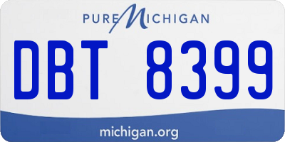 MI license plate DBT8399