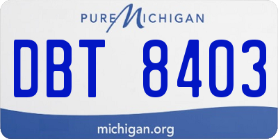 MI license plate DBT8403