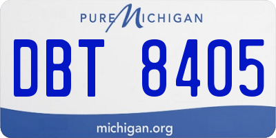 MI license plate DBT8405