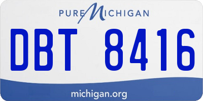 MI license plate DBT8416