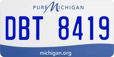 MI license plate DBT8419