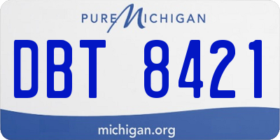 MI license plate DBT8421
