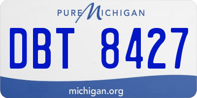 MI license plate DBT8427