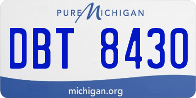 MI license plate DBT8430