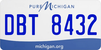 MI license plate DBT8432