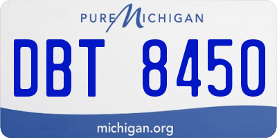 MI license plate DBT8450