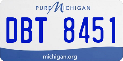 MI license plate DBT8451