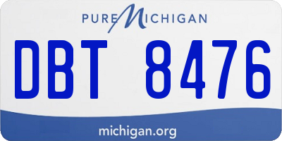 MI license plate DBT8476