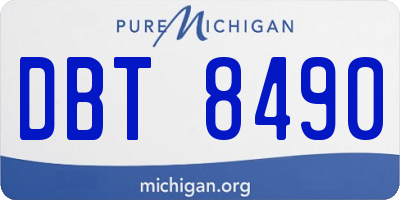 MI license plate DBT8490