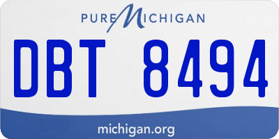 MI license plate DBT8494