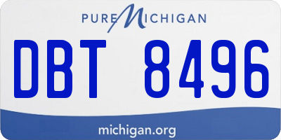 MI license plate DBT8496