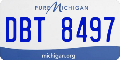 MI license plate DBT8497
