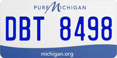 MI license plate DBT8498